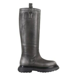 3Juin Tall Leather Boots With Rugged Sole - NWT